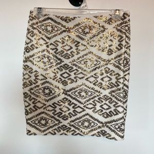 Gold & white sequin skirt